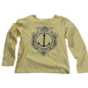 CrewCuts Girl Yellow Anchor Long Sleeve Shirt size 6/7